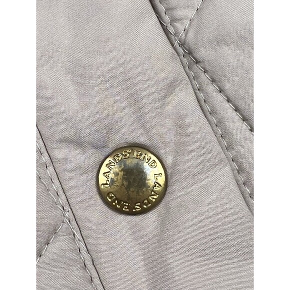 Lands End Jacket Women XL Coat Diamond Quilted Beige Lightweight Classic Casual - Picture 5 of 16